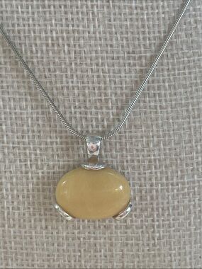 Butterscotch Baltic Amber in Sterling Silver 925 with Italian 925 Rope chain 18
